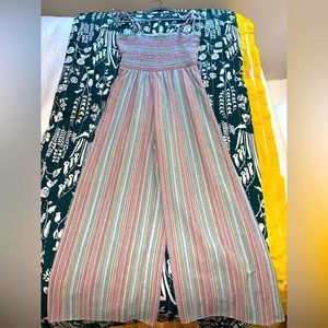 Gilli Striped Wide Leg Sleeveless Jumpsuit